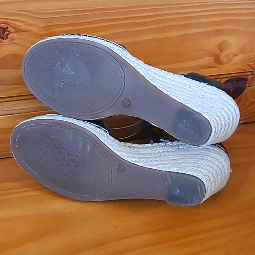 Vince Camuto Soft Leather Espadrille Wedge Sandals - Picture 10 of 11